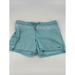 Hurley Aqua Blue‎ Board Shorts Floral Accents Pockets Casual *